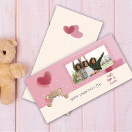 Een Mooie Landschaps Valentijnsdag Familie Fotokaa Feestdagenkaart