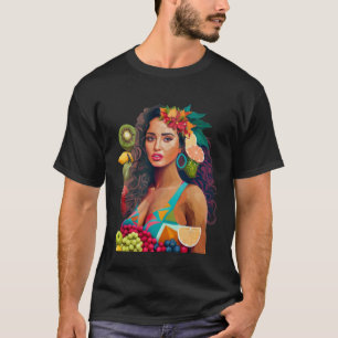 Een mooie Latina Vrouw bedekt met fruit Latina W T-shirt