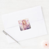 Een mooie lente-elf vierkante sticker (Envelop)