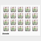 Een mooie lente elf vierkante sticker (Vel)