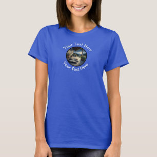 Een mooie Maine Coon kat met aangepaste tekst T-shirt