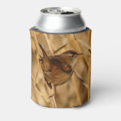 Een mooie Marsh Wren in-Waar anders? - De Marsh Blikjeskoeler (Blikje Achterkant)