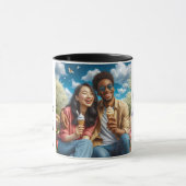 Een mooie mix van twee harten die samenkomen mok (Midden)