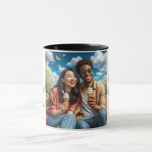 Een mooie mix van twee harten die samenkomen mok (Midden)