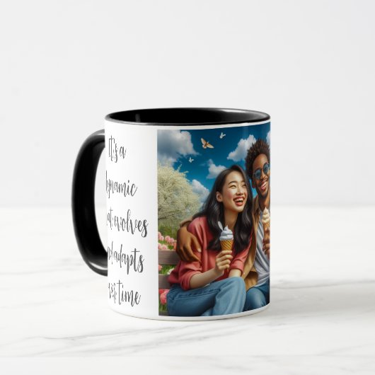 Een mooie mix van twee harten die samenkomen mok (Voorkant links)