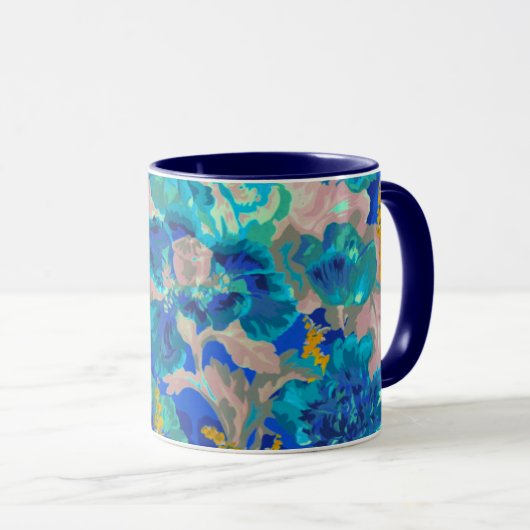 Een mooie Mok met Philip Jacobs Fabric Poppy (Voorkant rechts)