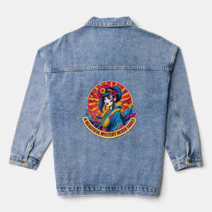 Een mooie mysterie vervaagt nooit Vintage Geisha Denim Jacket
