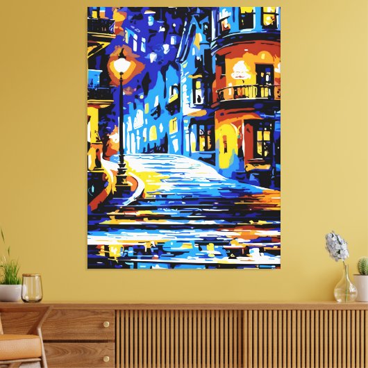 Een mooie nacht canvas afdruk (Insitu (Woonkamer))