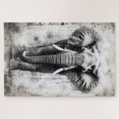 Een mooie olifant als puzzel (Horizontaal)