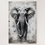 Een mooie olifant als puzzel legpuzzel (Verticaal)