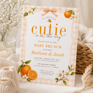 Een Mooie Oranje Themakrant voor een Baby Shower B Kaart