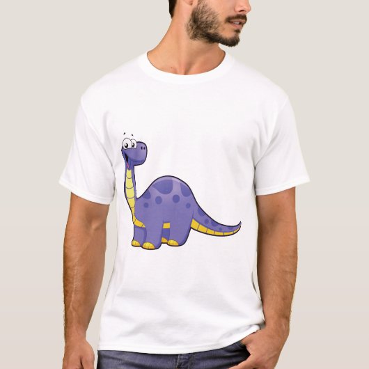 Een mooie paarse dinosaurus t-shirt (Voorkant)