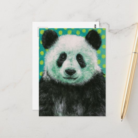 Een mooie pandabeer briefkaart (Voorkant / Achterkant in situ)