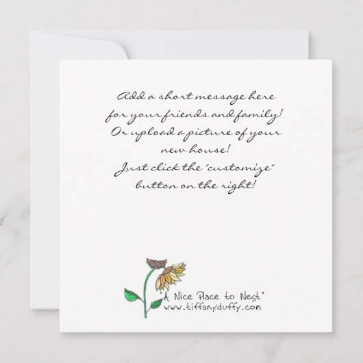 Een mooie plek om te nesten aankondiging (Achterkant)