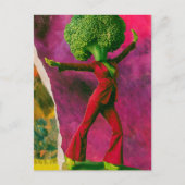 Een mooie retro dansende broccoli briefkaart (Voorkant)