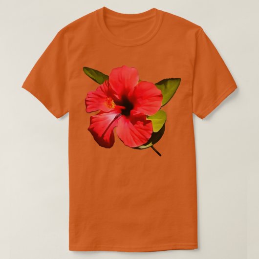 Een mooie rode hibiscusbloem t-shirt (Design voorkant)