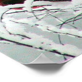 Een mooie rode kardinaal in de Struiken bedekt met Poster (Hoek)