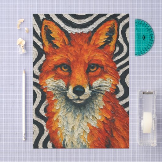 Een mooie rode vos decoupage tissuepapier (Craft)