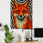 Een mooie rode vos  poster (Thuiskantoor)