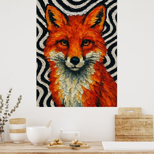 Een mooie rode vos  poster (Keuken)