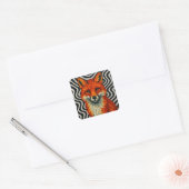 Een mooie rode vos vierkante sticker (Envelop)