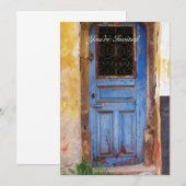 Een mooie roestige oude blauwe deur GRIEKENLAND ui Kaart (Voorkant / Achterkant)