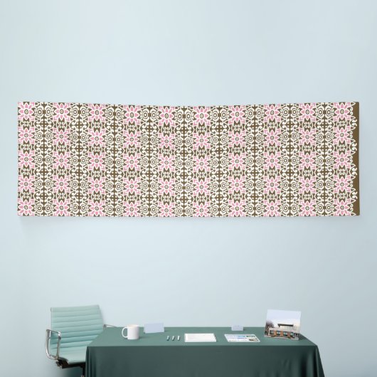 Een mooie roze en bruin pattereerde achtergrond fu spandoek (Beurs)