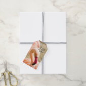 Een mooie roze flamingo cadeaulabel (Met Touw)