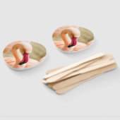 Een mooie roze flamingo handwaaier (Niet-gemonteerd)
