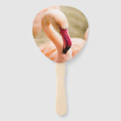 Een mooie roze flamingo handwaaier (Achterkant)