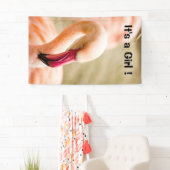Een mooie roze flamingo is een meisje spandoek (Insitu)