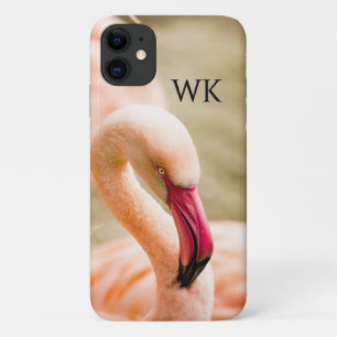Een mooie roze flamingo monogram Case-Mate iPhone case