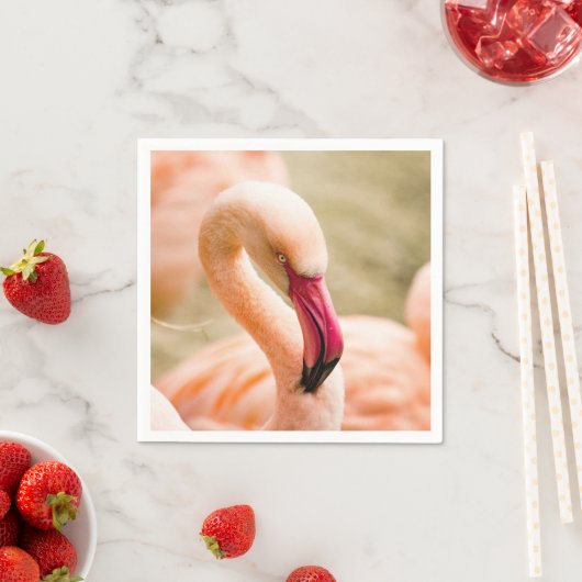 Een mooie roze flamingo servet (Insitu)