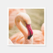 Een mooie roze flamingo servet (Voorkant)