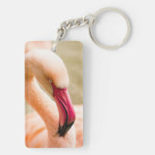 Een mooie roze flamingo sleutelhanger (achterkant)