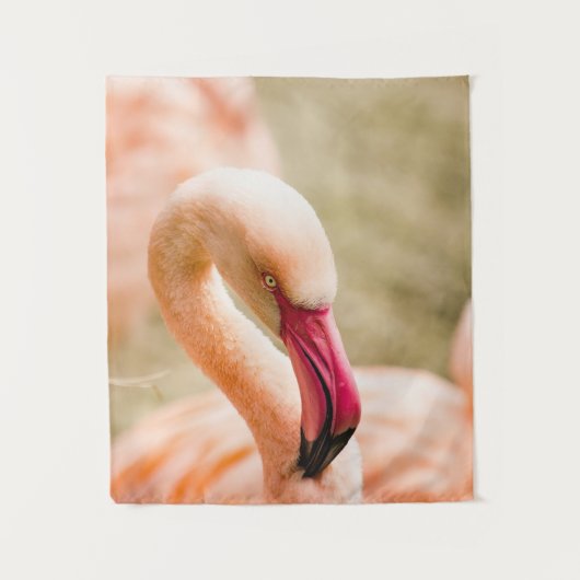 Een mooie roze flamingo wandkleed (Voorkant)