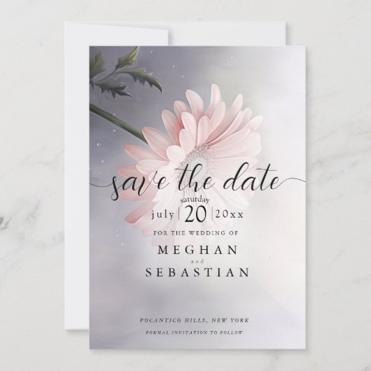 Een mooie roze margriet 2 save the date (Voorkant)