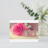 Een mooie roze roos zegt ik-hou-je-moeder verjaard briefkaart (Staand voorkant)