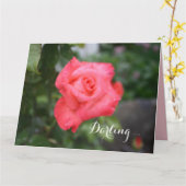 Een mooie roze roze roze roze, groot Wenskaart Kaart (Gele Bloem)