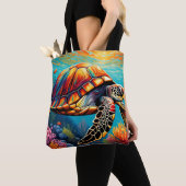 Een mooie schildpad tote bag (Dichtbij)