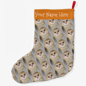 Een mooie Serene Barn Owl Grote Kerstsok (Achterkant)