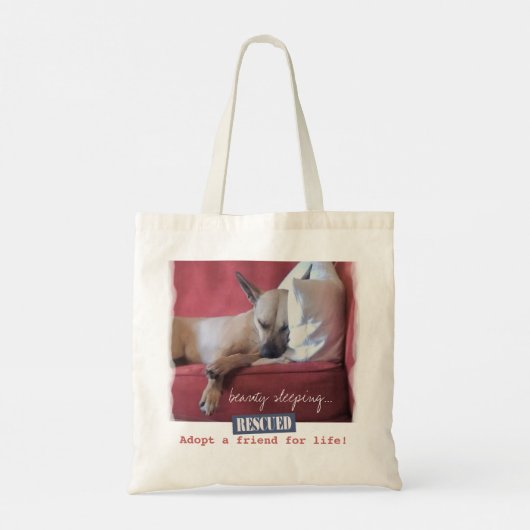 Een mooie slapende hond Canvas tas (Achterkant)