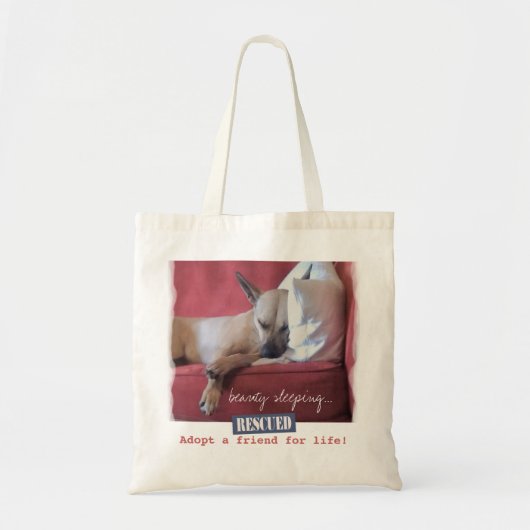 Een mooie slapende hond Canvas tas (Voorkant)