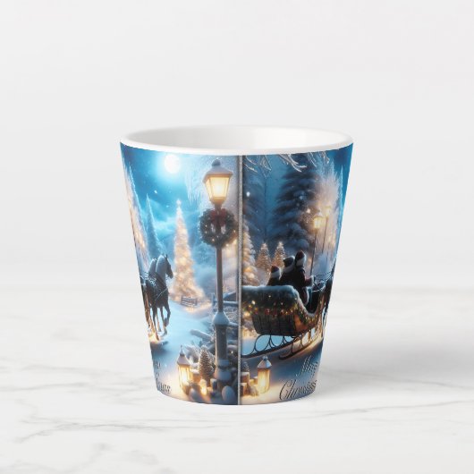 Een mooie slee rit met de Kerstman Latte Mok (Voorkant)