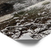 Een mooie sneeuwwaterval poster (Hoek)