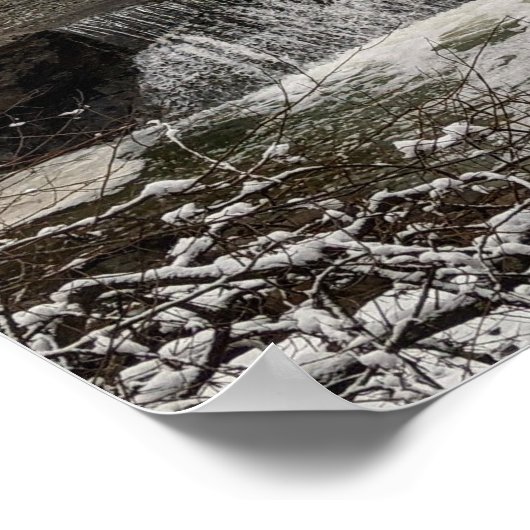Een mooie sneeuwwaterval poster (Hoek)