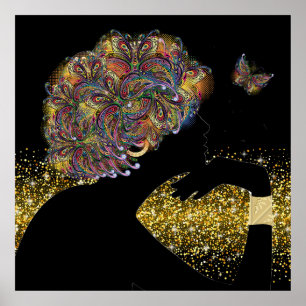 Een mooie Soul Butterfly Lady Poster