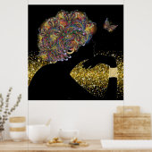 Een mooie Soul Butterfly Lady Poster (Keuken)