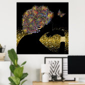 Een mooie Soul Butterfly Lady Poster (Thuiskantoor)