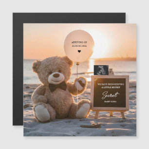 Een mooie strand digitale zwangerschap aankondigin